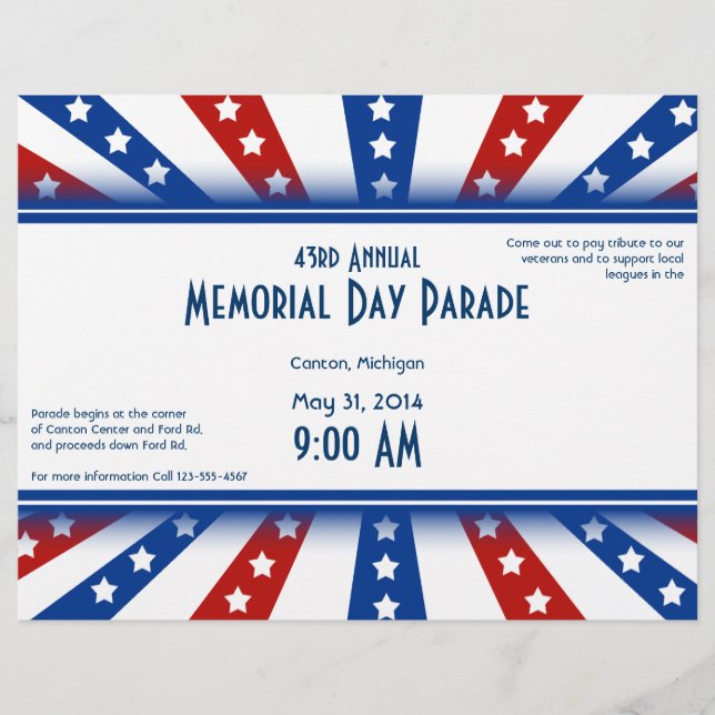 Flyer Starry Flag Memorial Day (Frente)