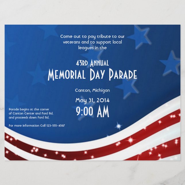 Flyer Starry Flag Memorial Day (Frente)