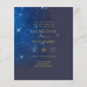 Flyer Starry Night Blue Bar Bat Mitzvah Invants