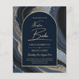 Flyer Starry Night Dourado Agate NUESTRA BODA Convite