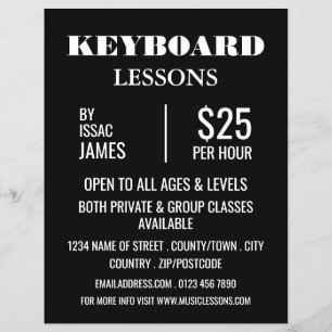Flyer Stylish Keyboard Lessons Advertising