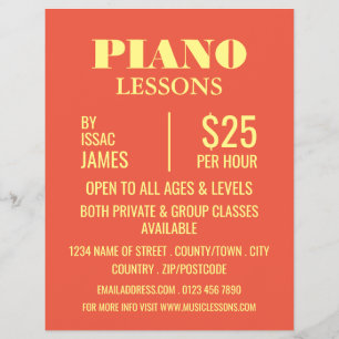 Flyer Stylish Piano Lessons Advertising