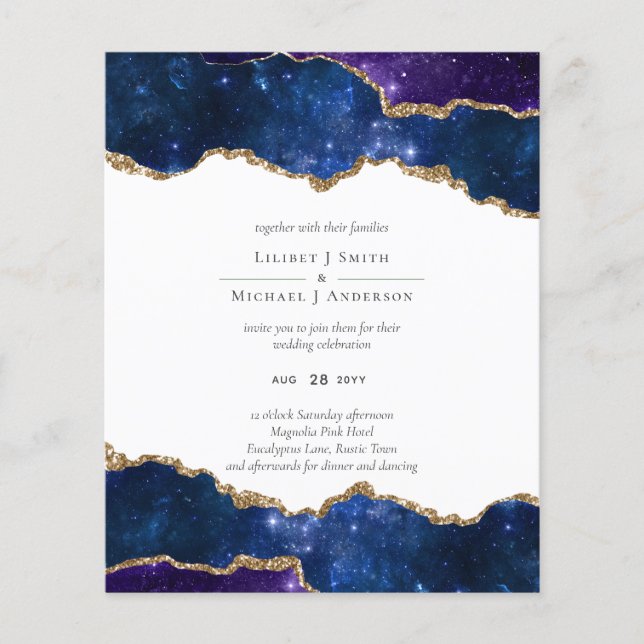 Flyer Sublime Agate Blue Dourado WEDDING SUITE (Frente)
