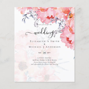 Flyer Sublime Blossomas cor-de-rosa SITE DE CASAMENTO -