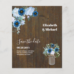 Flyer Sublime Dusty Blue Floral Mason Casamento