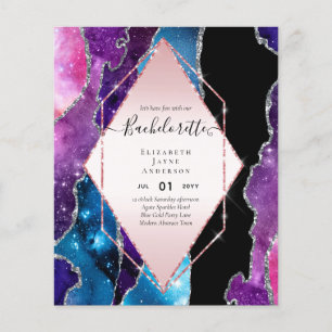 Flyer Sublime Glittery AGATE Festa de solteira Invite