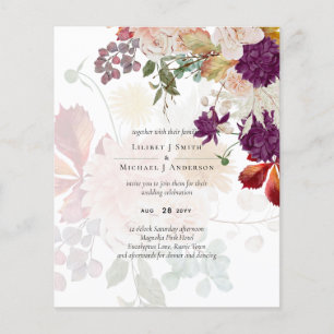 Flyer Sublime Mulberry laranja Floral Wedding Suite