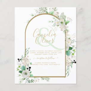 Flyer Summer White Roses Emerald Sage Greenerding WEDDIN
