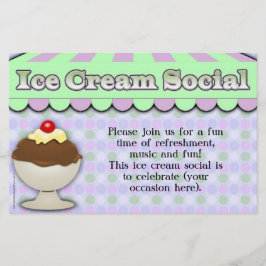 Flyer Sundae sorvete Social, Roxo/Greve Verde