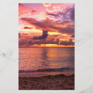 Flyer Sunset de praia tropical