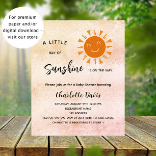 Flyer Sunshine Chá de fraldas Sun Sungirl convite orçame