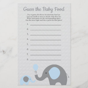 Flyer Suposição azul do chá de fraldas do elefante o