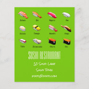 Flyer Sushi Chart - Restaurante moderno da comida japone