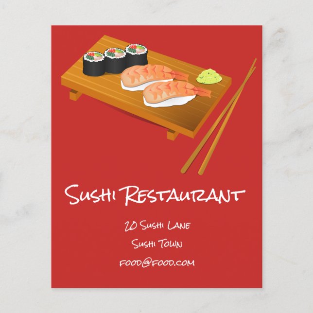 Flyer Sushi - restaurante de comida japonês (Frente)