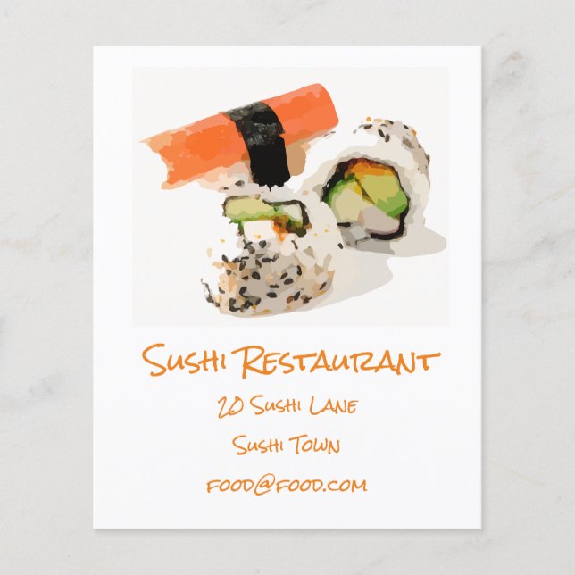 Flyer Sushi - restaurante moderno de comida japonês (Frente)