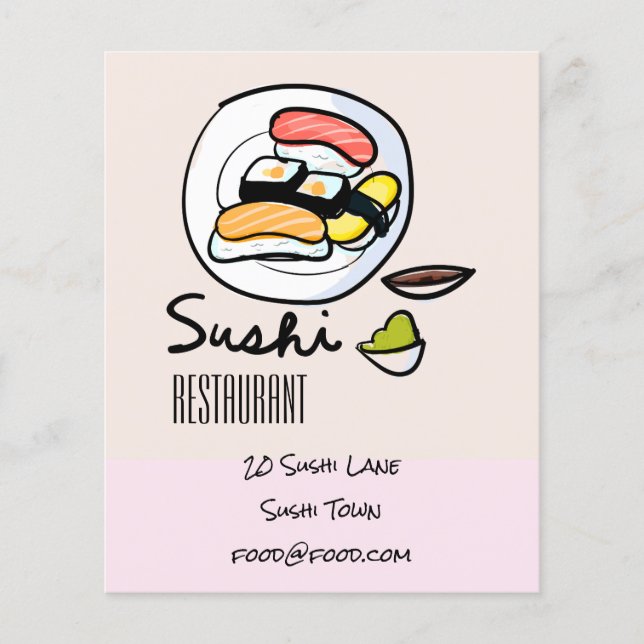 Flyer Sushi - restaurante moderno de comida japonês (Frente)
