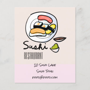 Flyer Sushi - restaurante moderno de comida japonês