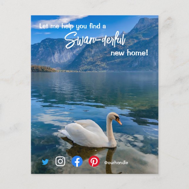 Flyer swan maravilhoso marketing de agente imobiliário (Frente)
