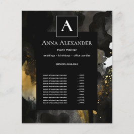 Flyer Sweep Primordial | Design Abstrato Dourado Preto