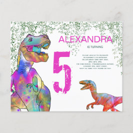 Flyer T Rex 5 Orçamento Festa de aniversário Convite de