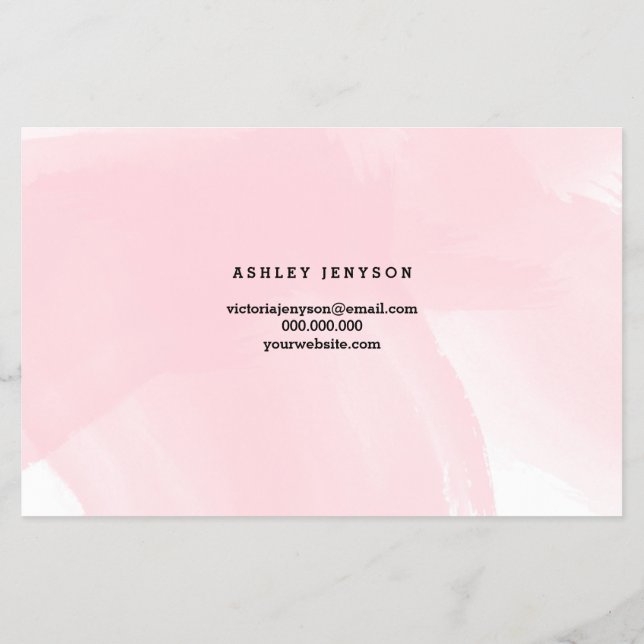 Flyer Tans Spray logótipo elegante rosa dourado tipograf (Verso)