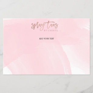 Flyer Tans Spray logótipo rosa dourado tipografia rosa