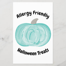 Flyer Teal Pumpkin Sinal de Halloween Alergia Tratamento