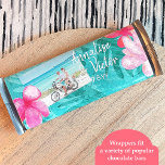 Flyer Teal Tropical, Molhador de Bares de Casamento Rosa<br><div class="desc">Personalize a sua própria etiqueta de bar de chocolate de chá tropical ou de pastelaria com uma etiqueta de papel personalizada. O rótulo das flores de plumeria coral, cor-de-rosa tropical, é atraente com a sua própria redação. Adicione o monograma do casal atrás para um toque final. Use este rótulo de...</div>