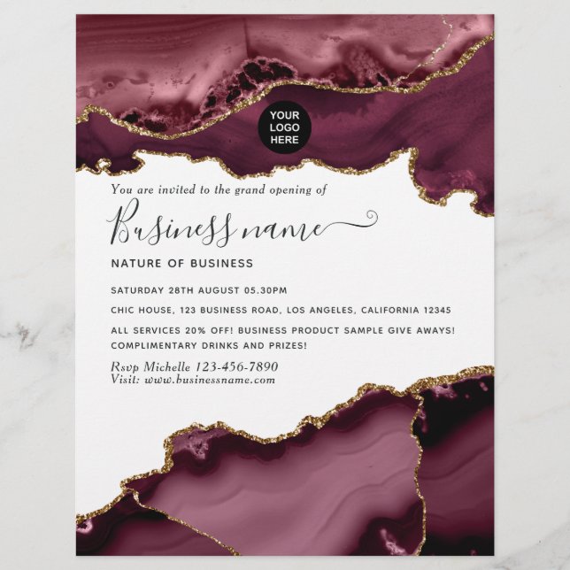 Flyer Teal - Turquesa e Dourada Agate Grand Open Flye (Frente)