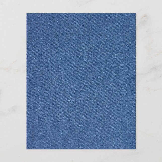 Flyer Tecido têxtil original azul jeans de moda em denim (Frente)