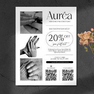 Flyer Técnica de Unhas de Fotografia Simples Beleza 