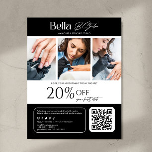 Flyer Técnico de Unhas Salão de Beleza de Foto Moderna