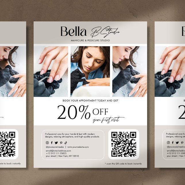 Flyer Tecnologia Nail de Salão de Beleza Fotográfica Mod (Criador carregado)