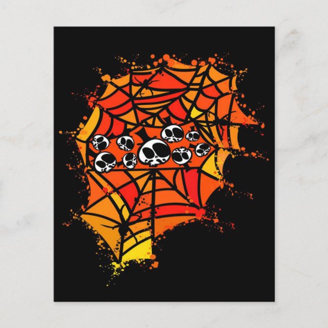 Flyer Teias de Aranha | Caveira de Aranhas (Frente)