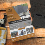 Flyer Telhado Dourado<br><div class="desc">Projetado para o proprietário,  gerente ou funcionário da empresa de telhados. Todo texto e fotos são 100% personalizáveis. Este produto é uma forma excelente de promover sua empresa e gerar vendas. Por 1BizChoice (direitos reservados).</div>