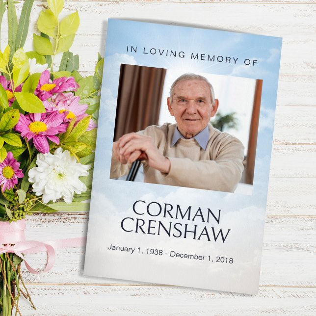 Flyer Tema do céu Ordem de Serviço do Pamphlet Funeral (Criador carregado)