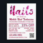Flyer Tendy Modern Pink Nail Technician, Nail Salon<br><div class="desc">Tendy Modern Pink Nail Technician,  Nail Salon Advertising Flyers Pela Loja De Cartão de visita.</div>