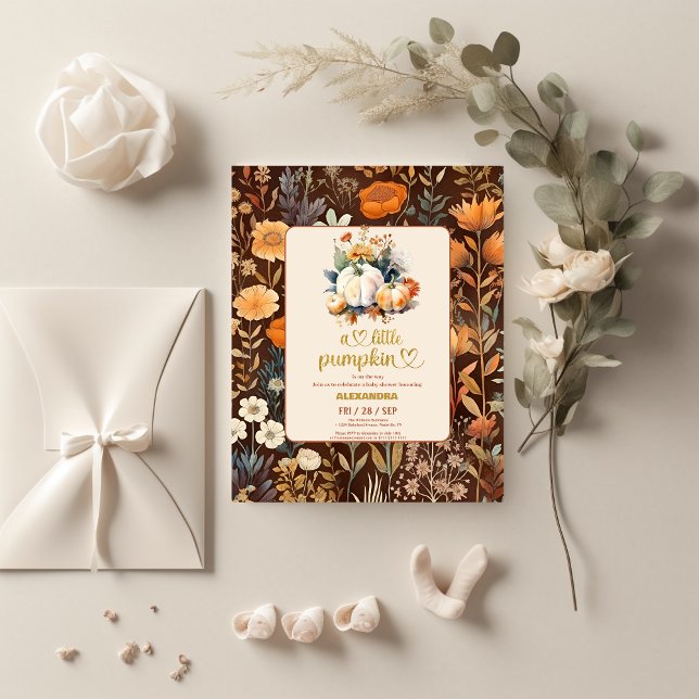 Flyer Teracotta Orçamento Pequeno chá de fraldas de abób (Criador carregado)