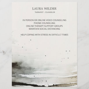 Flyer Terapeuta Conselheiro de Aquarela Abstrata