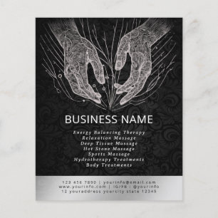 Flyer Terapêutica de Massagem Terapia Mãos Energia Spa B