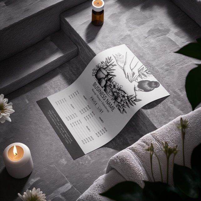 Flyer Terapia de Massagem Mãos de Cura Preço da Spa de E (Criador carregado)