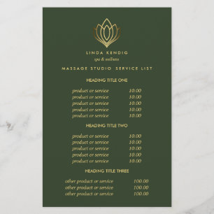 Flyer Termas verdes Dourados de Lotus & fixação do pre
