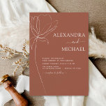 Flyer Terracotta Burnt Orange Floral<br><div class="desc">Orçamento Queimado Laranja Minimalista Mínimo Botânico Floral Traçado Linha Arte Terracotta (terra cotta) e Neutral Brown Earth Boho Bohian Sketch Wedding Autumn (outono),  Winter,  Primavera ou Summer Invances - inclui bela e elegante tipografia de roteiro para a celebração especial do Dia do Casamento.</div>
