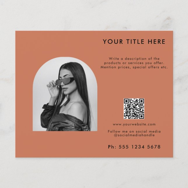 Flyer Terracotta Business Beauty Hair Nail Makeup Salon (Frente)