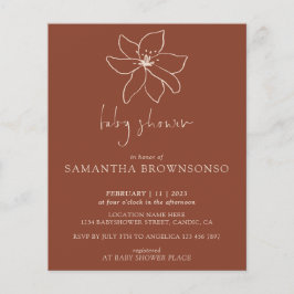 Flyer Terracotta Chá de fraldas do Orçamento Botânico Mo