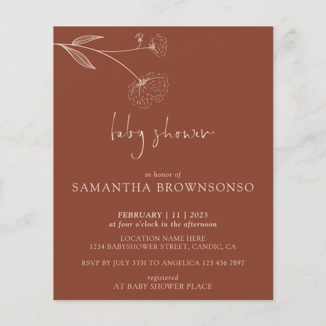 Flyer Terracotta Cotton Botanic Baby Show Budget (Frente)