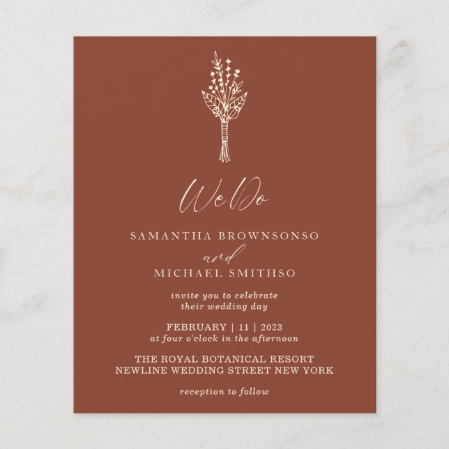 Flyer Terracotta Ivory Modern Budget We Do Botanical (Frente)