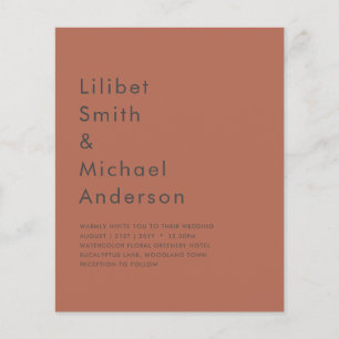 Flyer Terracotta Monocromo de Casamento ORÇAMENTAL