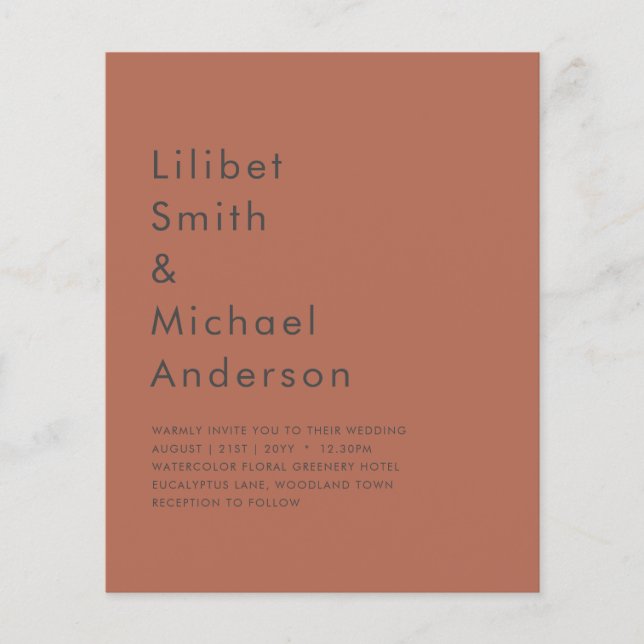 Flyer Terracotta Monocromo de Casamento ORÇAMENTAL (Frente)