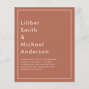 Flyer Terracotta Monocromo de Casamento ORÇAMENTAL